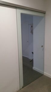 Internal glass sliding door